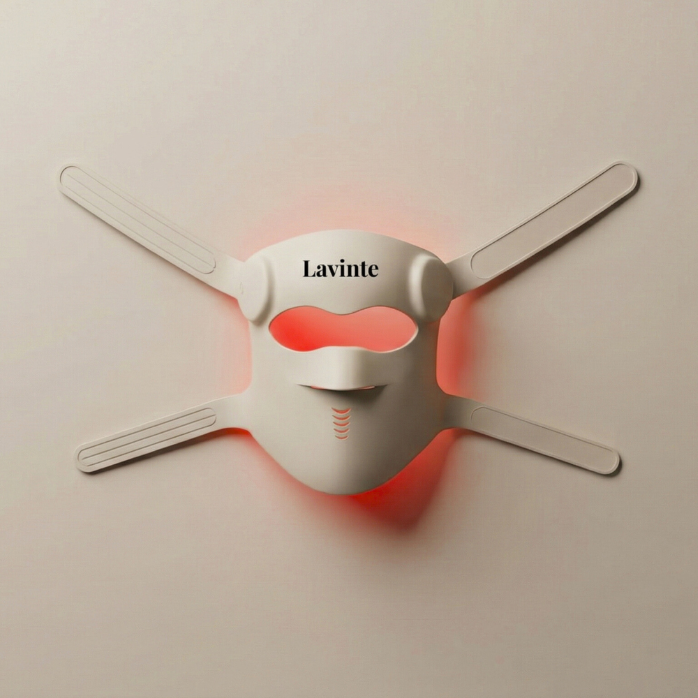 The Lavinte LED mask in soft porcelain silicone